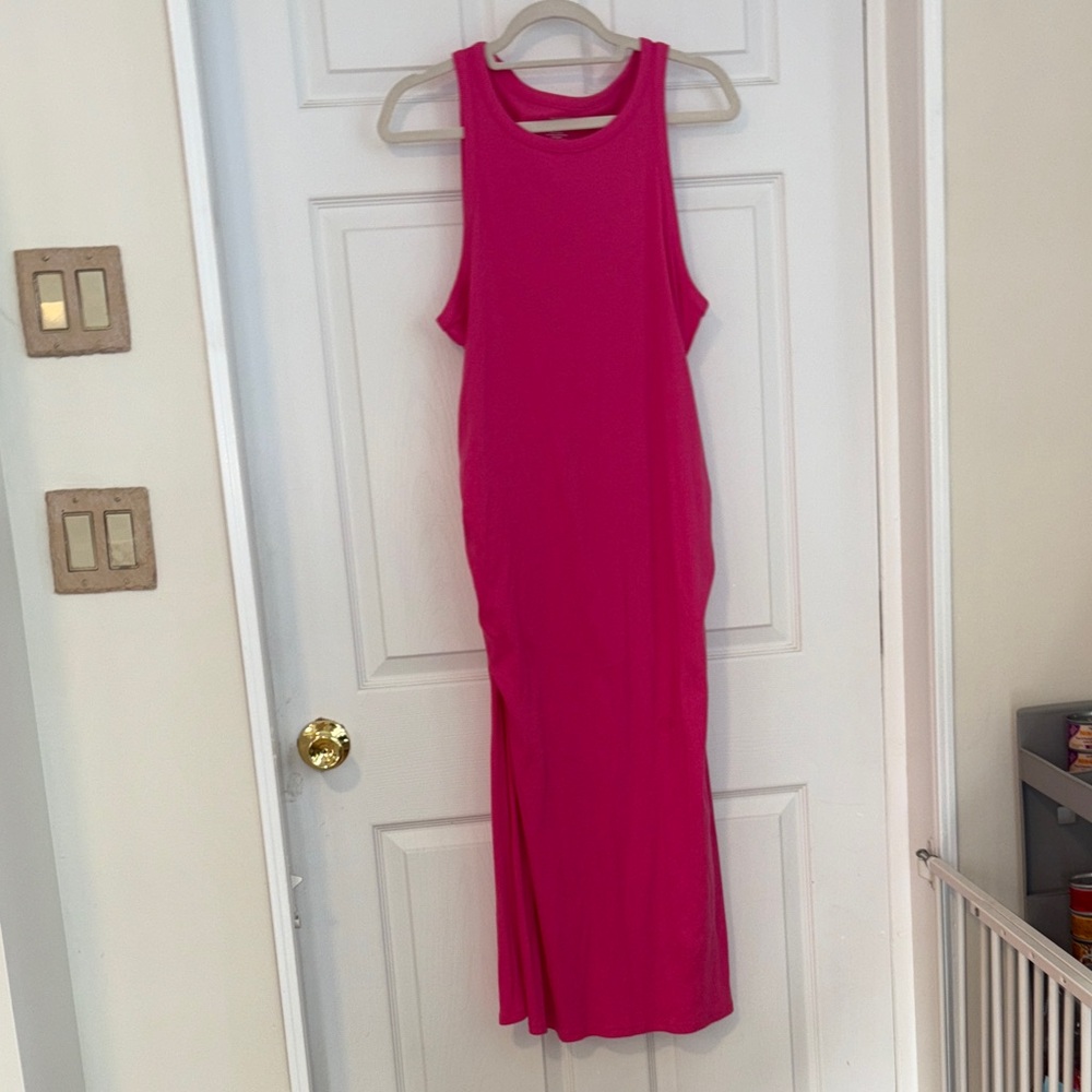 Sonoma Fuchsia Sleeveless Midi Dress maternity dress